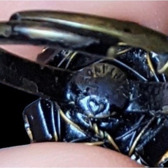 KLONPLOTT Bended Lights Wire Wrapped Red Stones Brass Ring Jewelry Adjustable - Picture 3 of 6